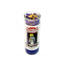 Santisima Muerte Blanca Morado Veladora Aromatica